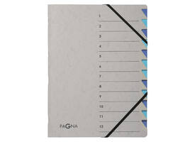 Sorteermap Pagna Easy A4 12 tabs lichtblauw/donkerblauw