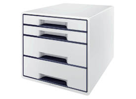Ladenblok Leitz WOW CUBE A4 maxi 4 laden wit/grijs