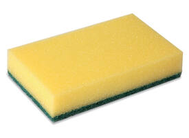 Schuurspons Cleaninq 140x90x28mm geel/groen 10 stuks