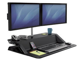 Zit-Sta monitorarm Fellowes dubbel zwart