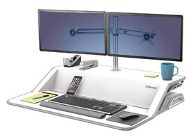 Zit-Sta monitorarm Fellowes dubbel zwart