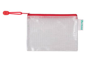 Opbergtas Tarifold met rits 160x110mm PVC rood
