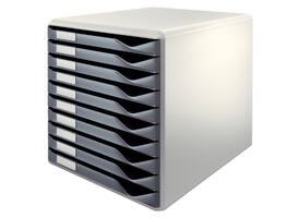 Ladenblok Leitz A4 10 laden donkergrijs/wit