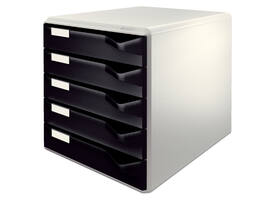 Ladenblok Leitz A4 5 laden zwart/wit