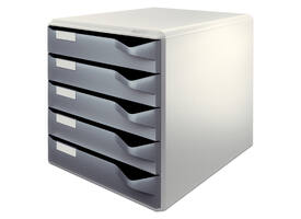 Ladenblok Leitz A4 5 laden donkergrijs/wit