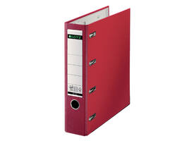 Giro-bank ordner Leitz A4 met dubbele mechaniek 80mm PP rood