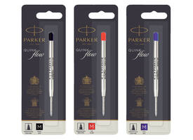 Balpenvulling Parker Quinkflow medium zwart blister à 1 stuk