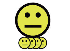 Magneet smiley 75mm emotie neutraal geel 5 stuks