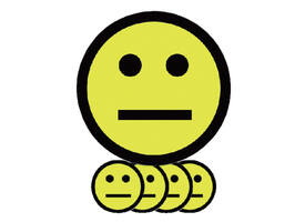 Magneet smiley 25mm emotie neutraal geel 5 stuks