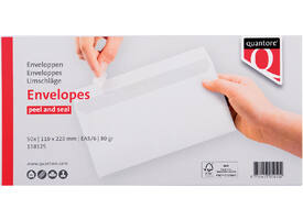 Envelop Quantore bank EA5/6 110x220mm zelfklevend wit 50 stuks