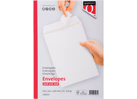 Envelop Quantore akte C5 162x229mm zelfklevend wit 25 stuks