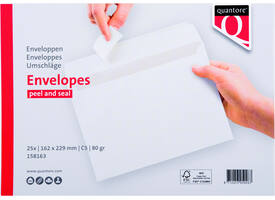 Envelop Quantore bank C5 162x229mm zelfklevend wit 25 stuks