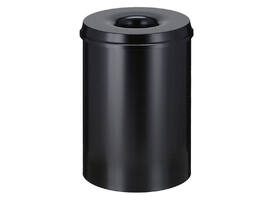 Papierbak met vlamdover Vepabins 30liter Ø33.5cm zwart