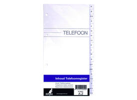 Telefoonregister navulling Kangaro A-Z 200x100mm 4-rings