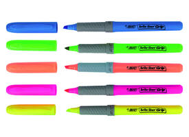 Markeerstift Bic brite liner grip geel