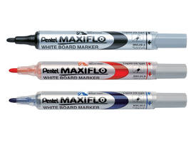 Whiteboardmarker Pentel MWL5S Maxiflo rond 1mm zwart