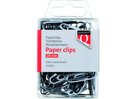 Paperclip Quantore blister 28mm assorti 100 stuks