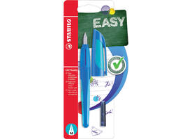 Vulpen STABILO Easybuddy rechts medium donkerblauw/lichtblauw blister