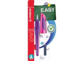 Vulpen STABILO Easybuddy rechtshandig M paars/magenta blister à 1 stuk