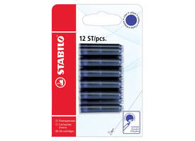 Inktpatroon STABILO blauw blister à 12 stuks