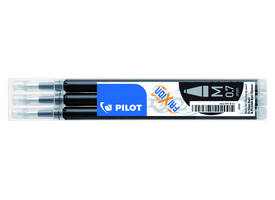 Rollerpenvulling PILOT friXion medium zwart set à 3 stuks