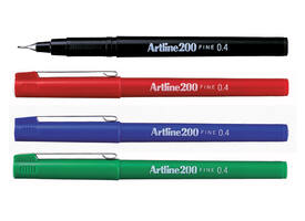 Fineliner Artline 200 rond fijn zwart