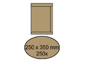 Envelop akte IEZZY 250x350mm zelfklevend 90gr bruin 250 stuks