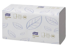 Handdoek Tork H2 Xpress Premium multifold 2-laags 212x340mm 21x110 vel wit 100288