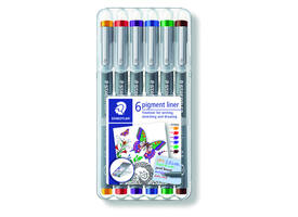 Fineliner Staedtler Pigment 308 0.3mm set à 6st assorti