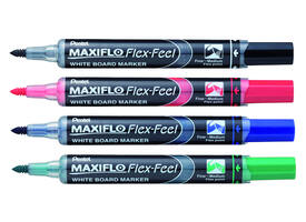 Whiteboardmarker Pentel MWL5SBF Maxiflo rond 1.5-4.5mm rood