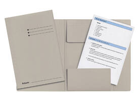 Dossiermap Esselte folio 3 kleppen manilla 275gr grijs