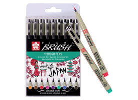 Brushstift Bruynzeel Sakura Pigma assorti 9 stuks
