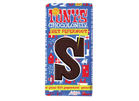Chocoladeletter Tony's Chocolonely puur pepernoot S 180gr