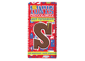 Chocoladeletter Tony's Chocolonely melk pepernoot S 180gr