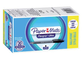 Balpen Paper Mate Flexgrip Ultra medium zwart valuepack 30+6 gratis