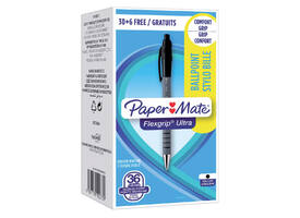 Balpen Paper Mate Flexgrip Ultra medium zwart valuepack 30+6 gratis