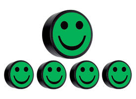 Magneet smiley 35mm groen 5 stuks