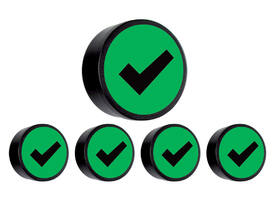 Magneet check 35mm groen 5 stuks