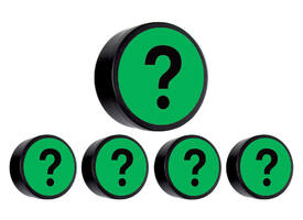 Magneet vraagteken 35mm groen 5 stuks