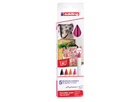Textielmarker edding 4600 rond 1mm warm assorti 5 stuks