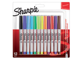 Viltstift Sharpie rond ultra fine fun assorti blister à 12 stuks