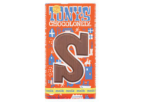Chocoladeletter Tony's Chocolonely melk S 180gr