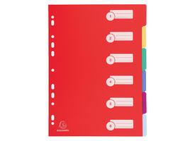 Tabbladen Exacompta 225x297mm 11-gaats 6-delig assorti PP