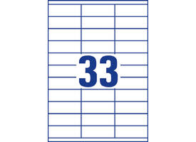 Etiket Avery 3421 70x25.4mm wit 3300 stuks