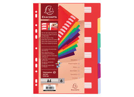 Tabbladen Exacompta 225x297mm 11-gaats 6-delig assorti PP