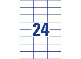 Etiket Avery 3474 70x37mm wit 2400 stuks