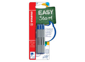 Rollerpenvulling STABILO Easyoriginal fijn blauw blister à 6 stuks