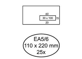 Envelop Quantore 110x220mm venster 3x10cm rechts zelfklevend 25 stuks