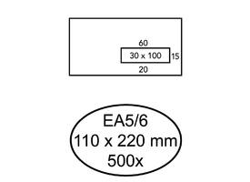 Envelop Quantore 110x220mm venster 3x10cm rechts 500 stuks