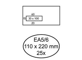 Envelop Quantore 110x220mm venster 3x10cm links zelfklevend 25 stuks